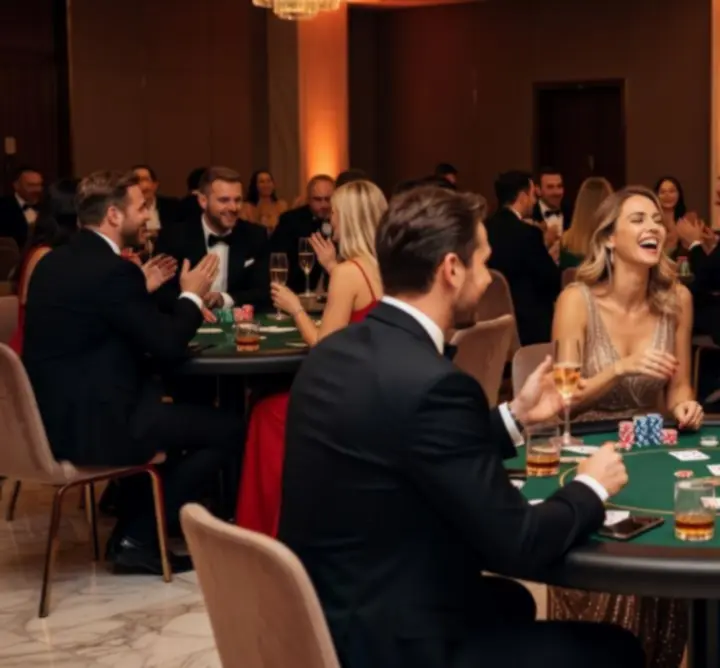 Kadry z realizacji wydarzeń w stylistyce casino Versa Event