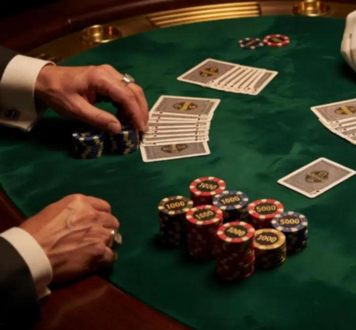 Realistyczne stoły i żetony kasynowe przygotowane na event